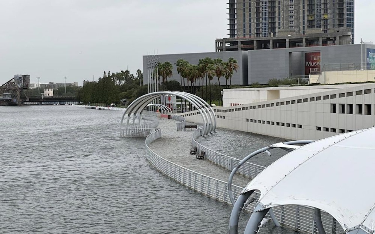 Storm surge flooding during Hurricane Idalia in Tampa, Florida on Aug. 30, 2023.