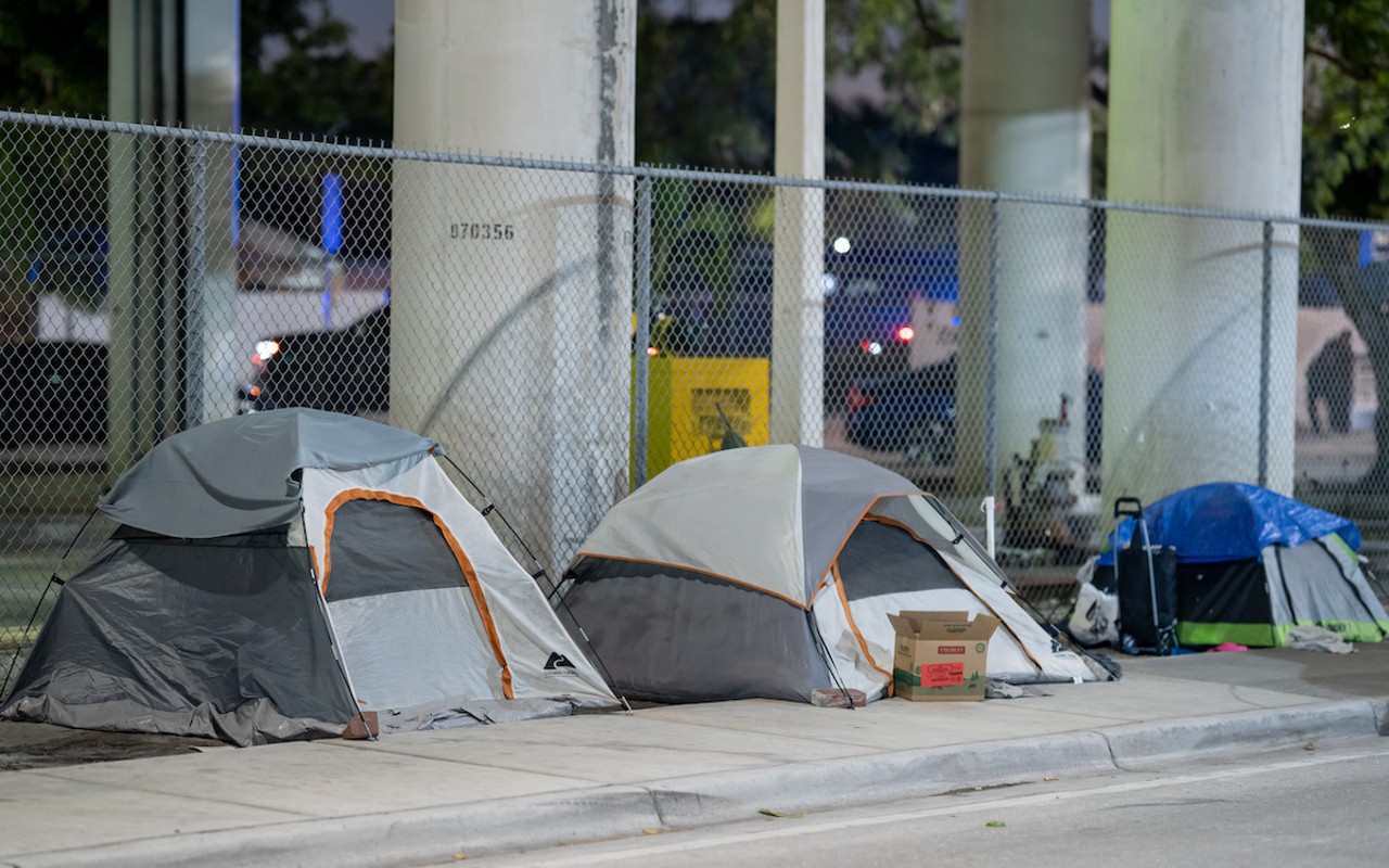 Tents in Downtown Miami.