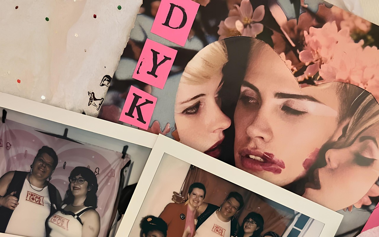 Dozens of attendees partied at Dyke Night's lovers-themed party in St. Pete last month.