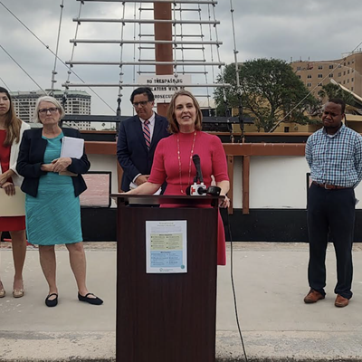 Hillsborough County Democratic U.S. Rep. Kathy Castor speaking at a press conference on Medicaid expansion in Tampa on March 27, 2024