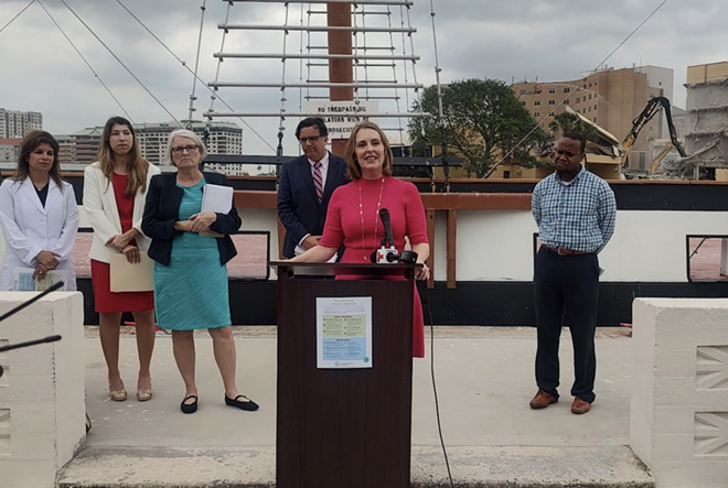 Hillsborough County Democratic U.S. Rep. Kathy Castor speaking at a press conference on Medicaid expansion in Tampa on March 27, 2024 - Photo by Mitch Perry